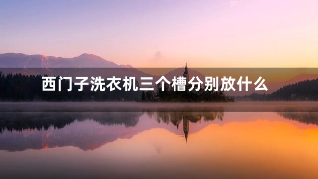 西门子洗衣机三个槽分别放什么