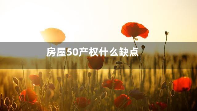 房屋50产权什么缺点