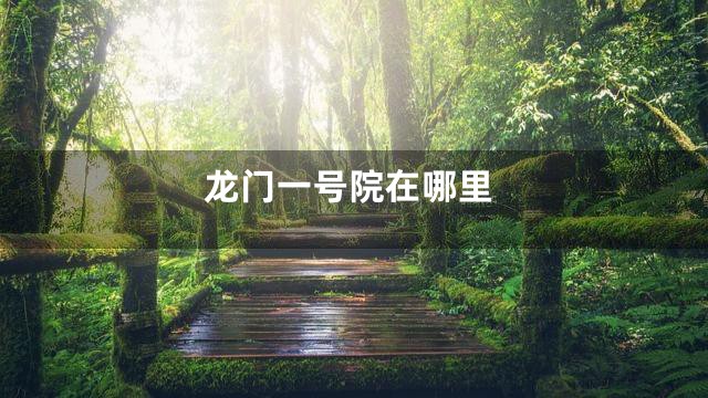 龙门一号院在哪里