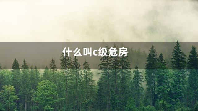 什么叫c级危房