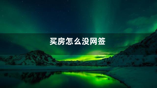 买房怎么没网签