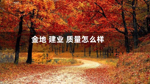 金地 建业 质量怎么样