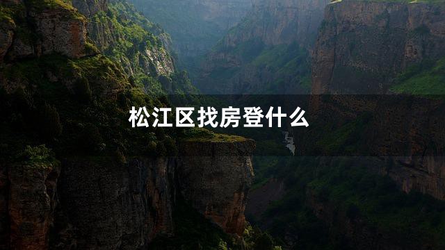 松江区找房登什么