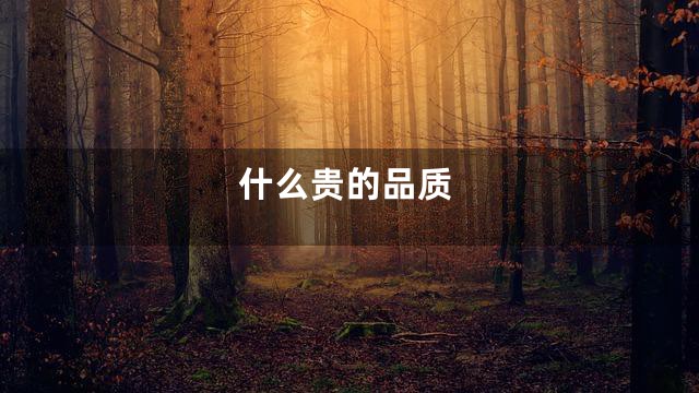 什么贵的品质