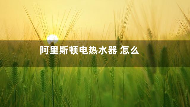 阿里斯顿电热水器 怎么