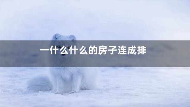 一什么什么的房子连成排