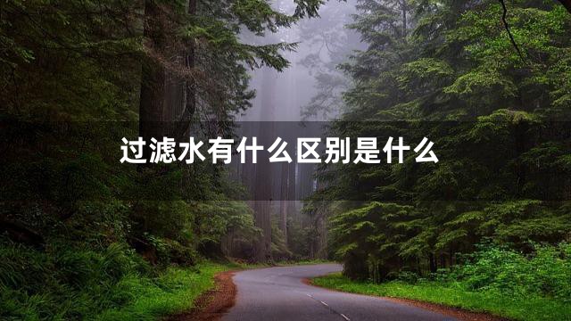过滤水有什么区别是什么