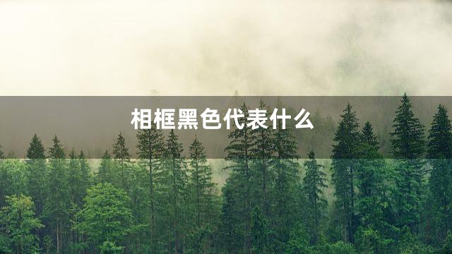 相框黑色代表什么