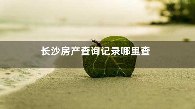 长沙房产查询记录哪里查
