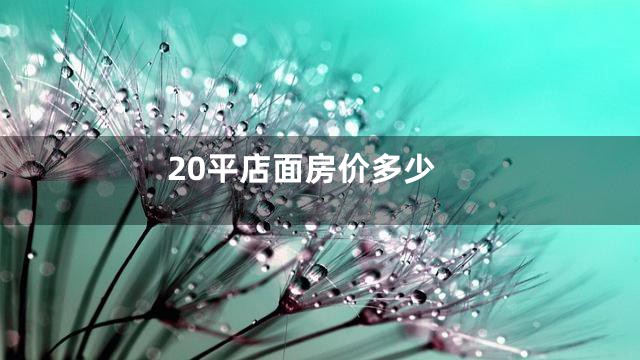 20平店面房价多少