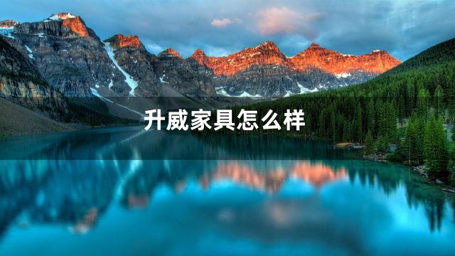 升威家具怎么样