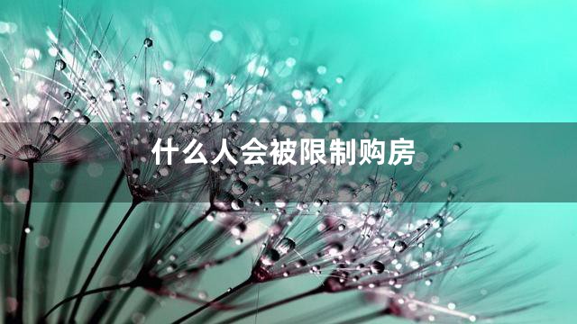 什么人会被限制购房