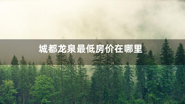 城都龙泉最低房价在哪里