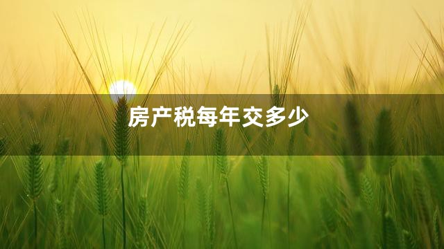 房产税每年交多少