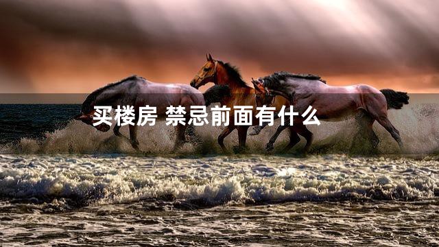 买楼房 禁忌前面有什么