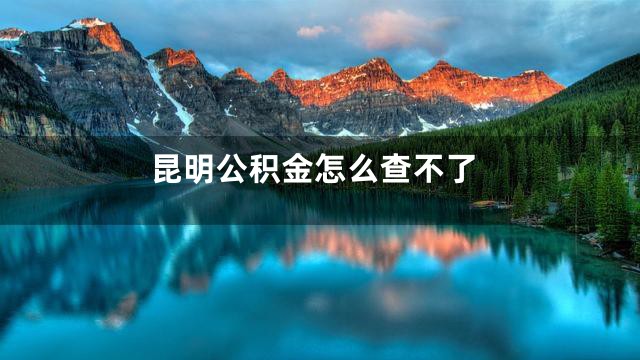 昆明公积金怎么查不了