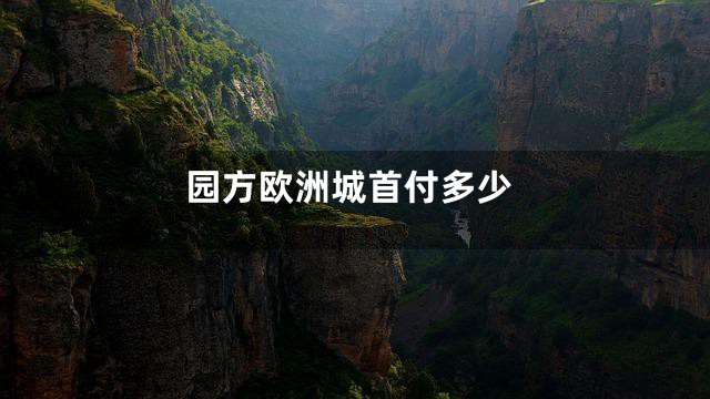 园方欧洲城首付多少