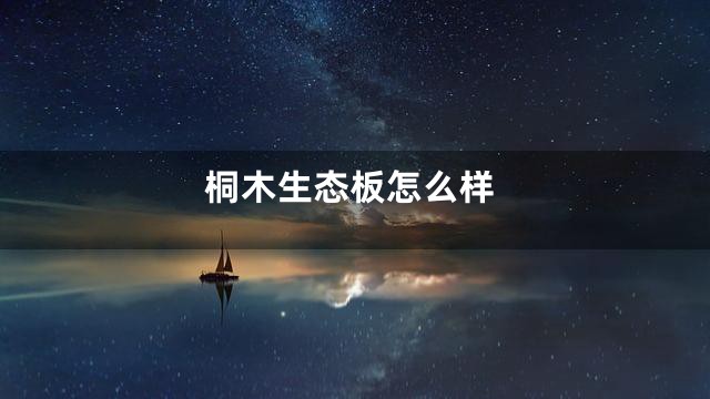 桐木生态板怎么样