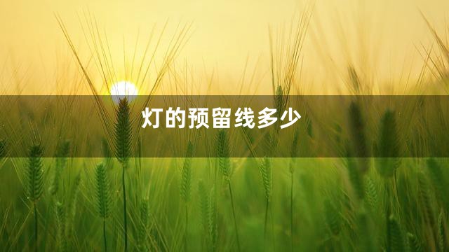 灯的预留线多少