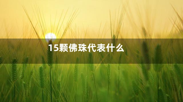15颗佛珠代表什么