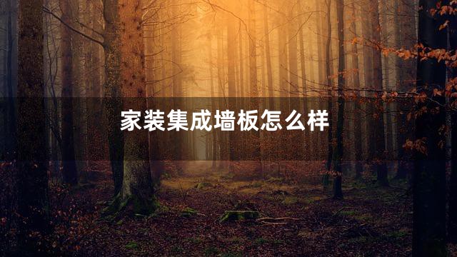 家装集成墙板怎么样