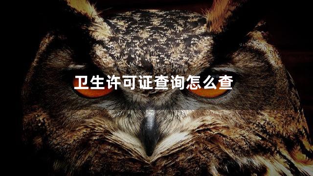 卫生许可证查询怎么查