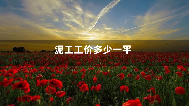 泥工工价多少一平