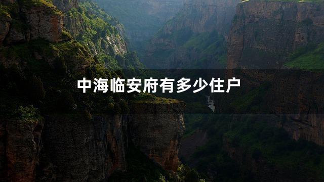 中海临安府有多少住户