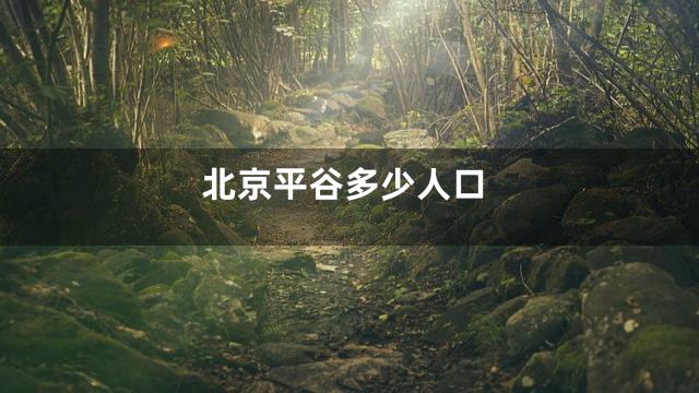 北京平谷多少人口