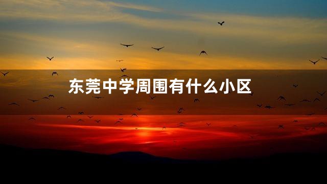 东莞中学周围有什么小区