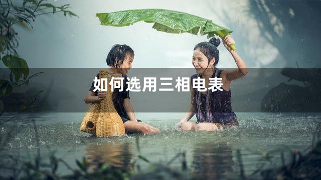 如何选用三相电表