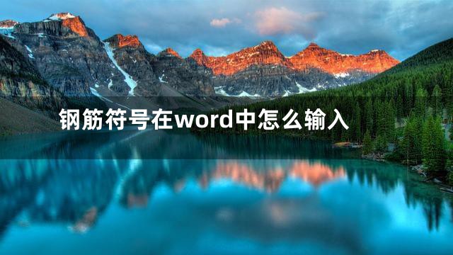 钢筋符号在word中怎么输入