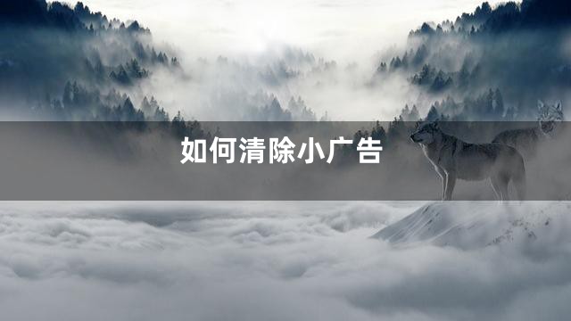 如何清除小广告