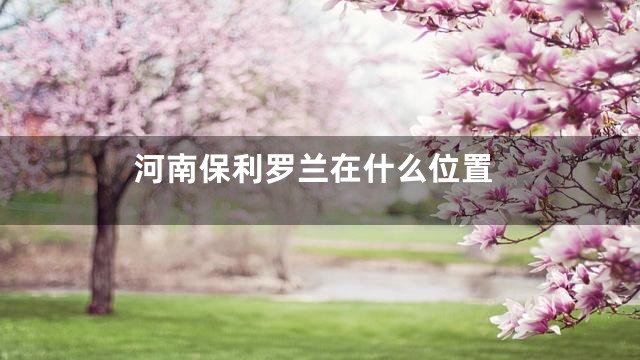 河南保利罗兰在什么位置