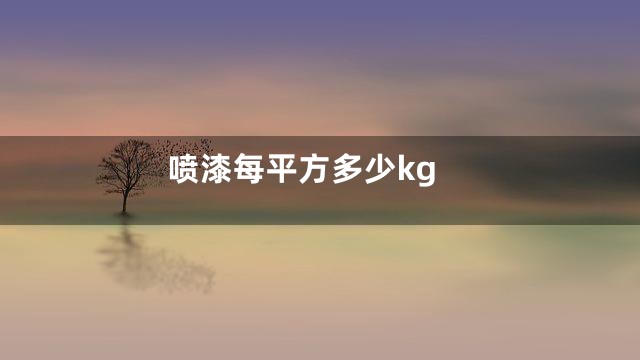 喷漆每平方多少kg