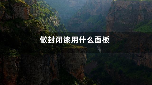 做封闭漆用什么面板
