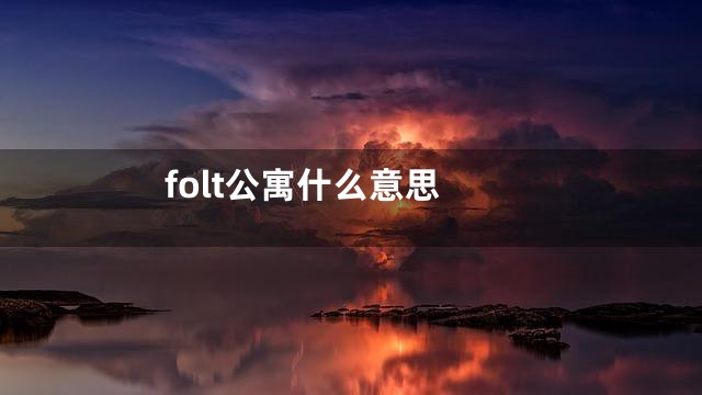folt公寓什么意思