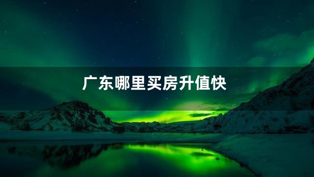 广东哪里买房升值快