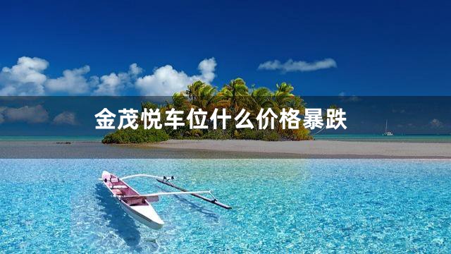金茂悦车位什么价格暴跌