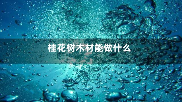 桂花树木材能做什么