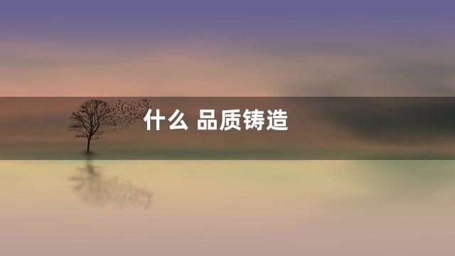 什么 品质铸造