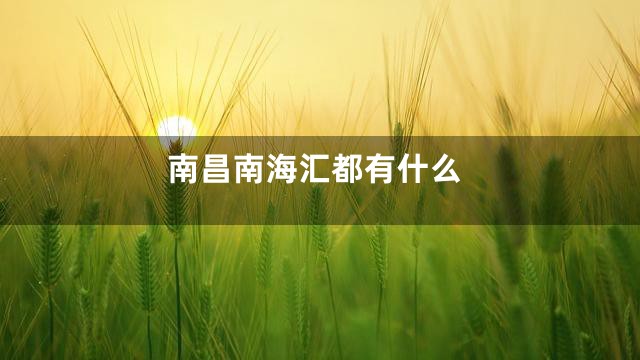 南昌南海汇都有什么