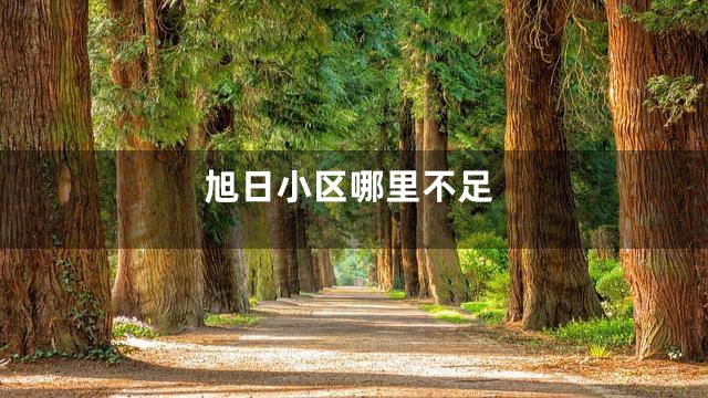旭日小区哪里不足