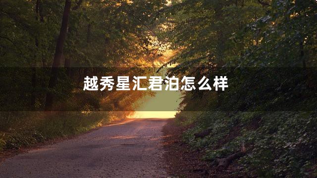 越秀星汇君泊怎么样