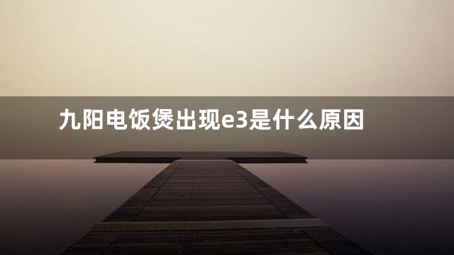 九阳电饭煲出现e3是什么原因