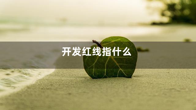 开发红线指什么