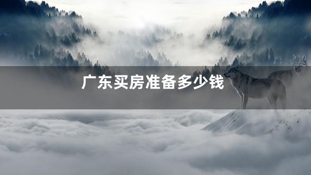 广东买房准备多少钱