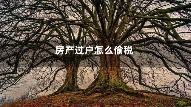 房产过户怎么偷税