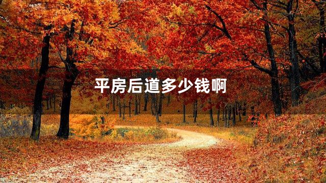 平房后道多少钱啊
