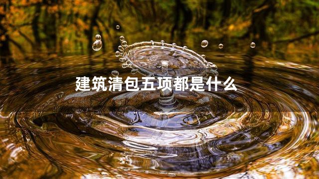 建筑清包五项都是什么
